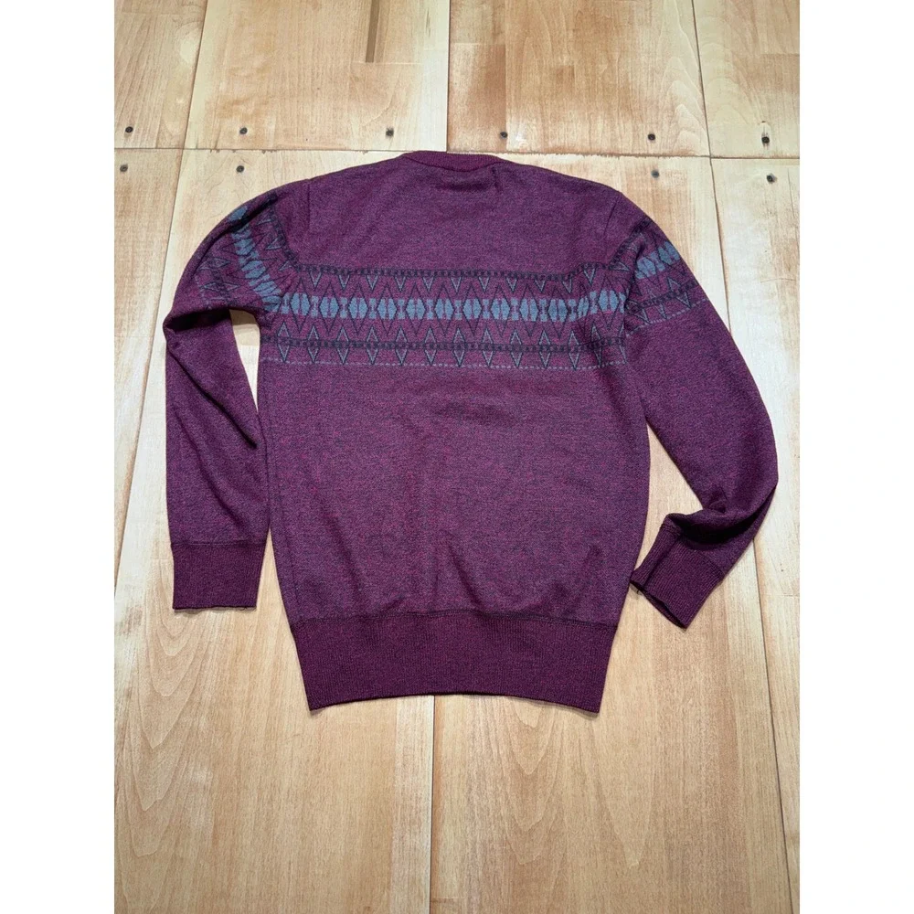 Boys Geometric Fair‎ Isle Crewneck Sweater Red Size M 10 12